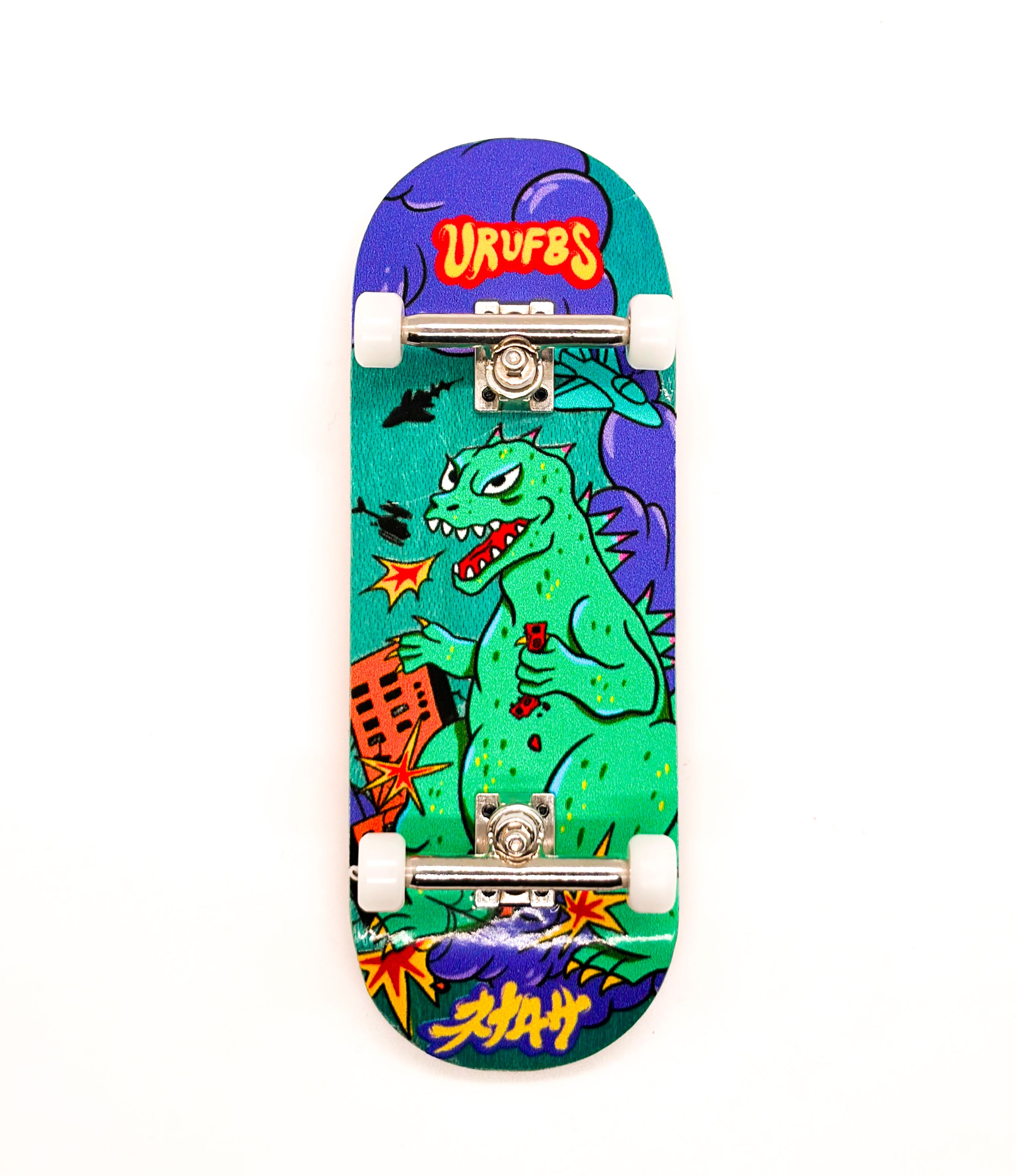 Fingerboard completo PRO URUFBS x Nena Rosa Dinozilla maple 34mm Verde – skate dedos Uruguay – URUFBSHOP