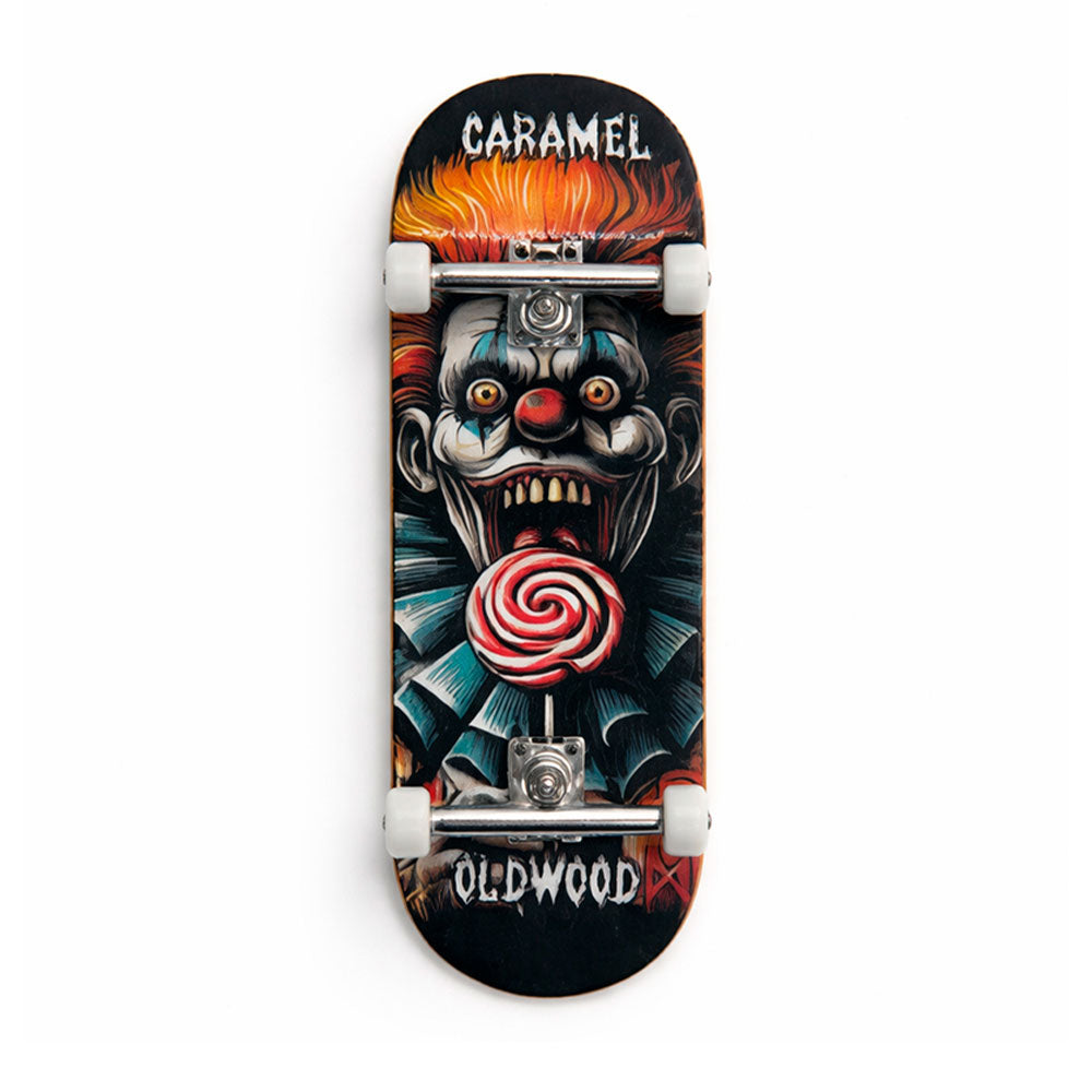 Fingerboard completo PRO Caramel x Oldwood 34mm – fingerboard profesional Uruguay – URUFBSHOP
