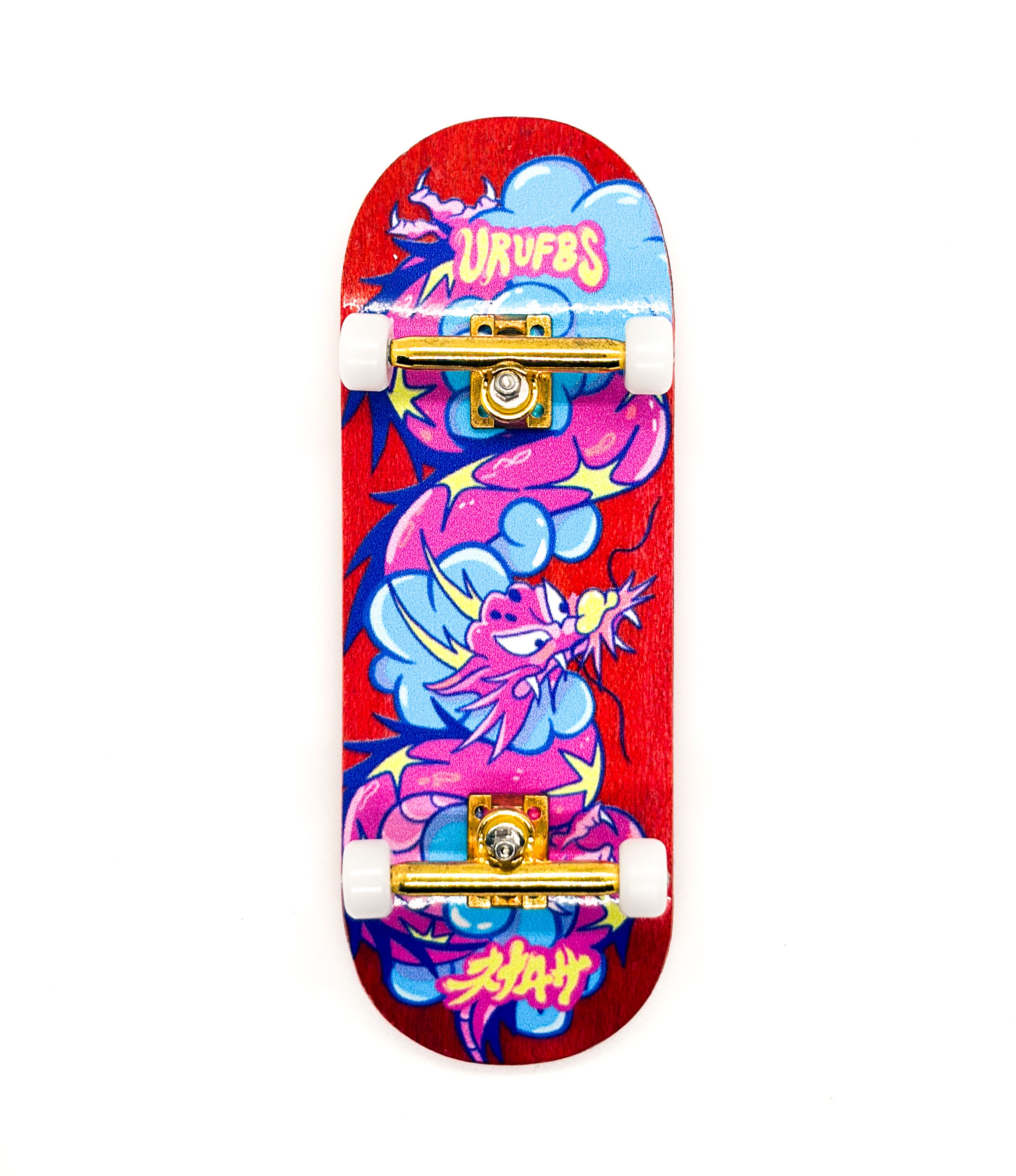 Fingerboard completo PRO URUFBS x Nena Rosa Dragon maple 34mm Rojo – skate dedos Uruguay – URUFBSHOP