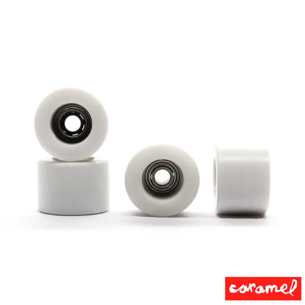 Ruedas Caramel 7mm 65D vista 1 – ruedas fingerboard Caramel Uruguay – URUFBSHOP